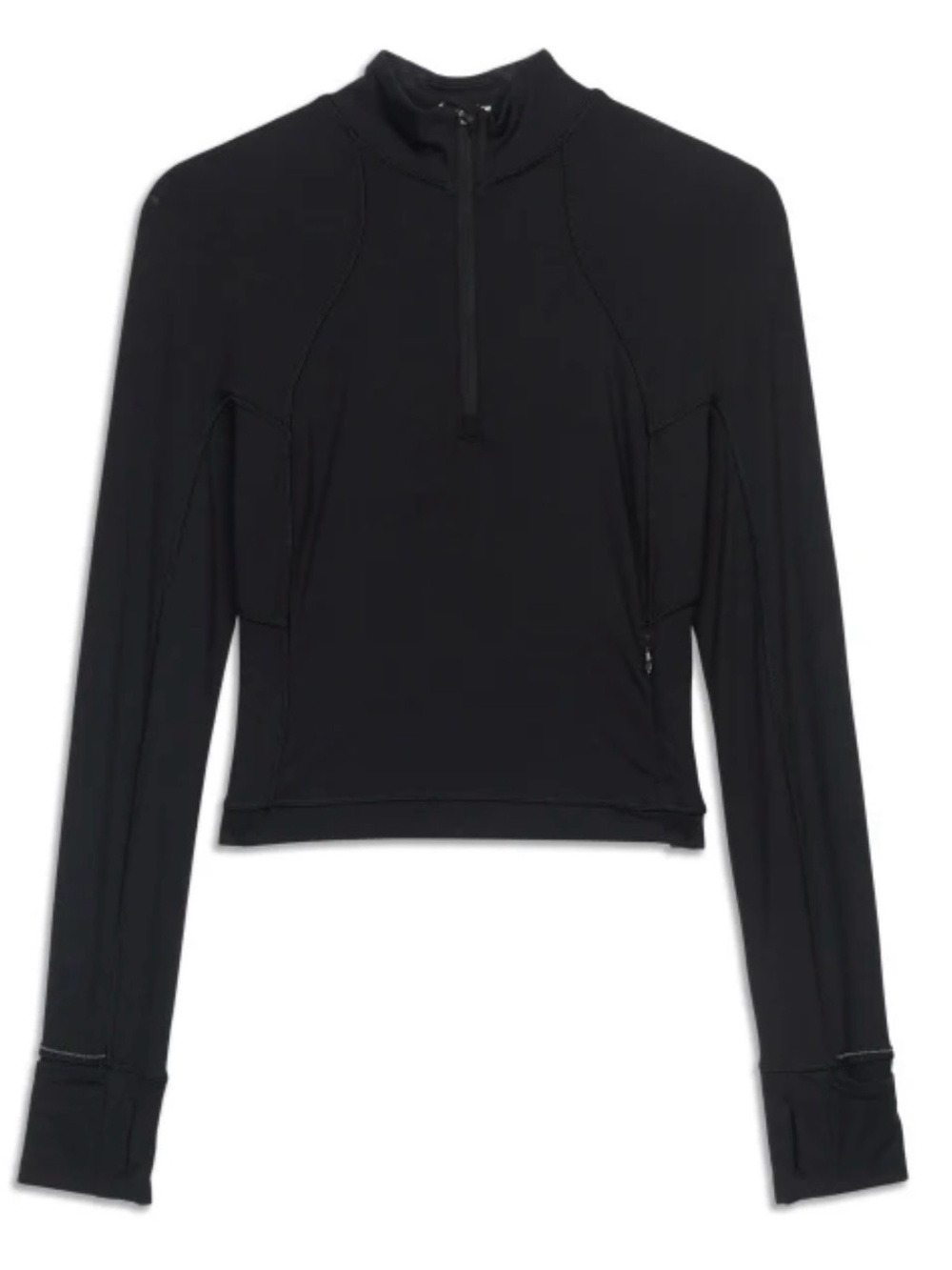 It's Rulu Cropped Half Zip Black Size 2